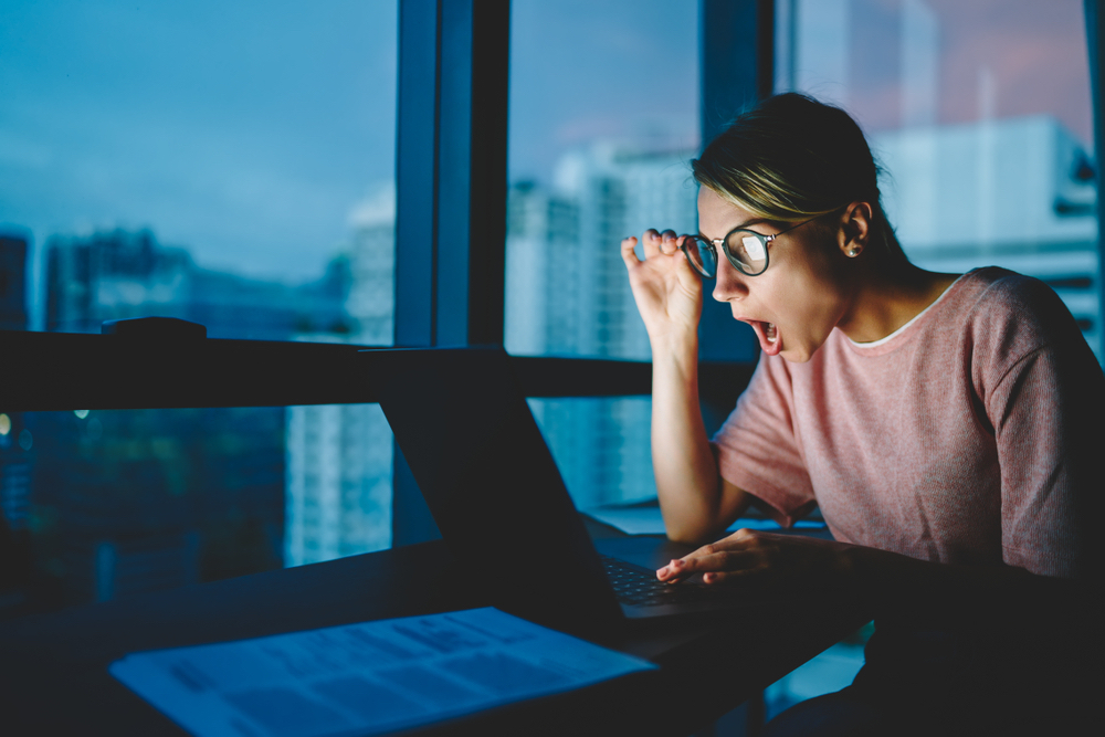 Astounded Woman Blown Away